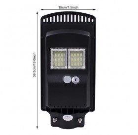 70W 192LED Solar Outdoor Street Light (Light Control Radar) With Remote Control Black Shell ZC001244 (5CM Caliber) (Actual 6W) Battery: 32650 6Ah Lumen: 650LM
