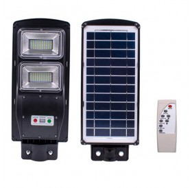60W 120-LED Solar Sensor Outdoor Light with Light Control and Radar Built-In Sensor Black