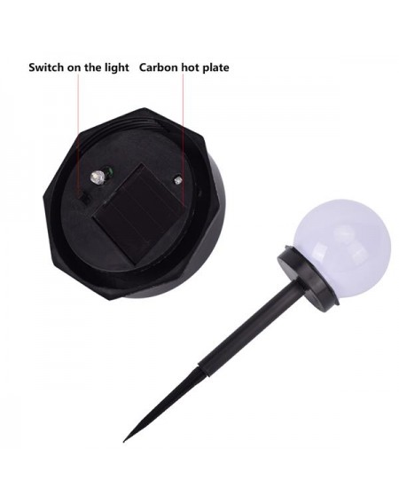 2X Solar Sensor Ball Smart Light Control Outdoor Waterproof Lawn Light Single Lamp Bead 2V 40maH White Light