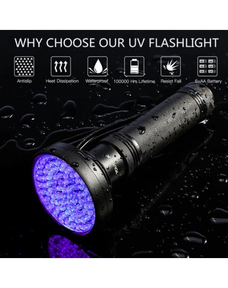 UV 100 LED Blacklight Scorpion 395-400nm Violet Flashlight Detection Torch Light