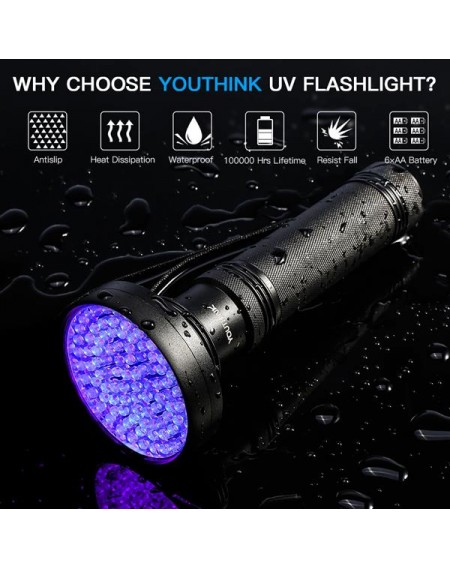 UV 100 LED Blacklight Scorpion 395-400nm Violet Flashlight Detection Torch Light