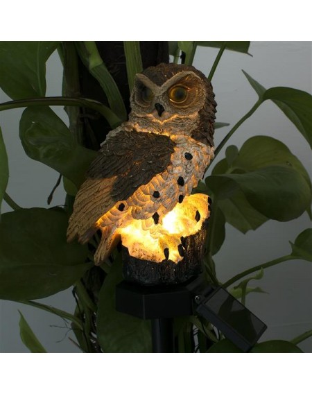 ZC001106 Solar Owl Landscape Light Brown