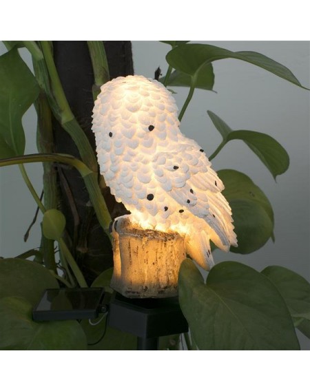 ZC001105 Solar Owl Landscape Light White
