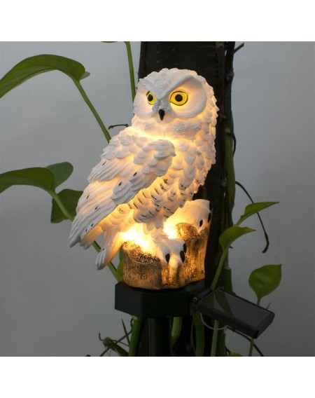 ZC001105 Solar Owl Landscape Light White
