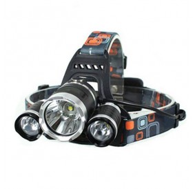 LW-5000 3*LED 10W 3-Mode 5000LM White Light Headlamp Black