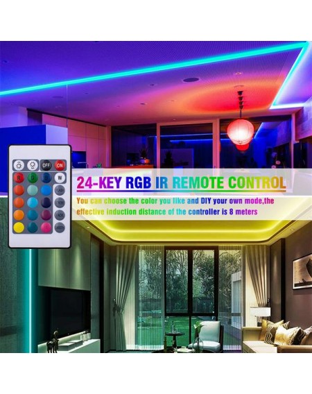 12V-5050 RGB Wifi Remote Control 10 Meters 24 Keys 300 Lights (40W) Light Strip Dual Disk