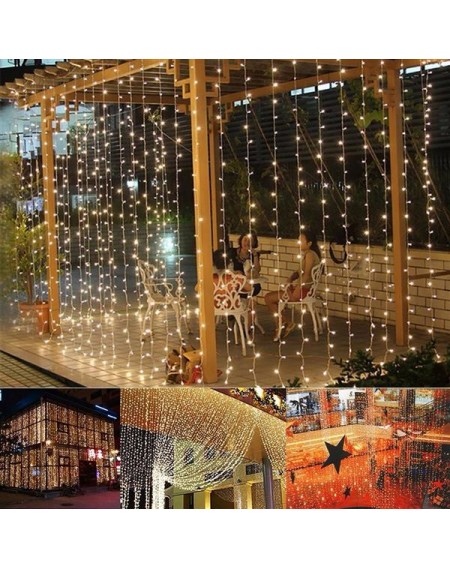 3M x 3M 300-LED Warm White Light Romantic Christmas Wedding Outdoor Decoration Curtain String Light