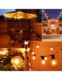 G30 125pcs Light Bulb Outdoor Yard Lamp String Light with  Black Lamp Wire
