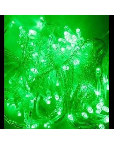 12M 100 LED Green Light Solar String Lamp Festival Deco
