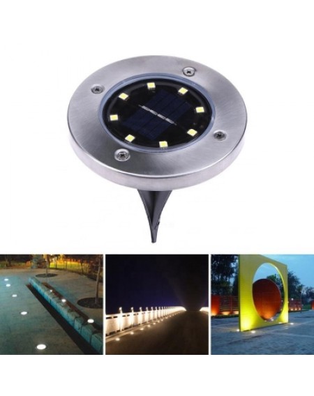 8 LED Solar Lawn Lamp Buried Light Under Ground Lamp Outdoor Path Way Garden
