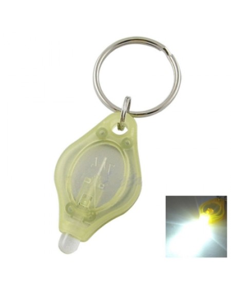 Mini LED Keychain Flashlight Torch Keyring White Light - Yellow