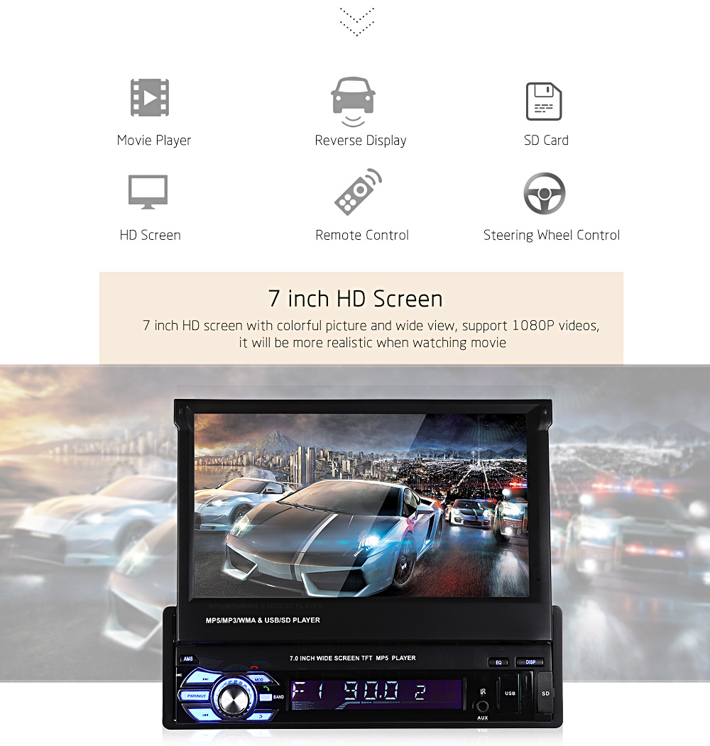 9601 Universal 7.0 inch Car Multimedia Player