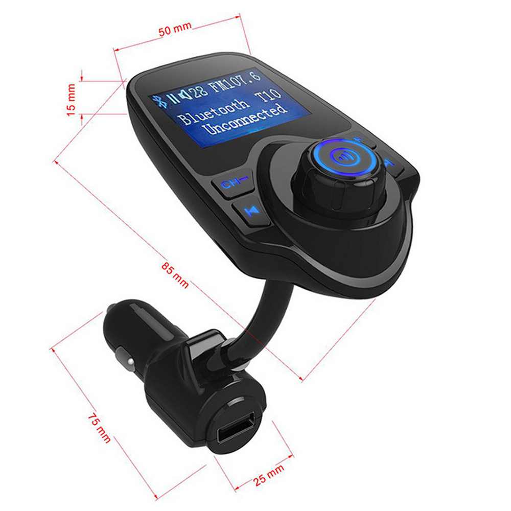 T10 10 - 24V Bluetooth Car V3.0 + EDR Hands-free Call FM Transmitter MP3 Music Play