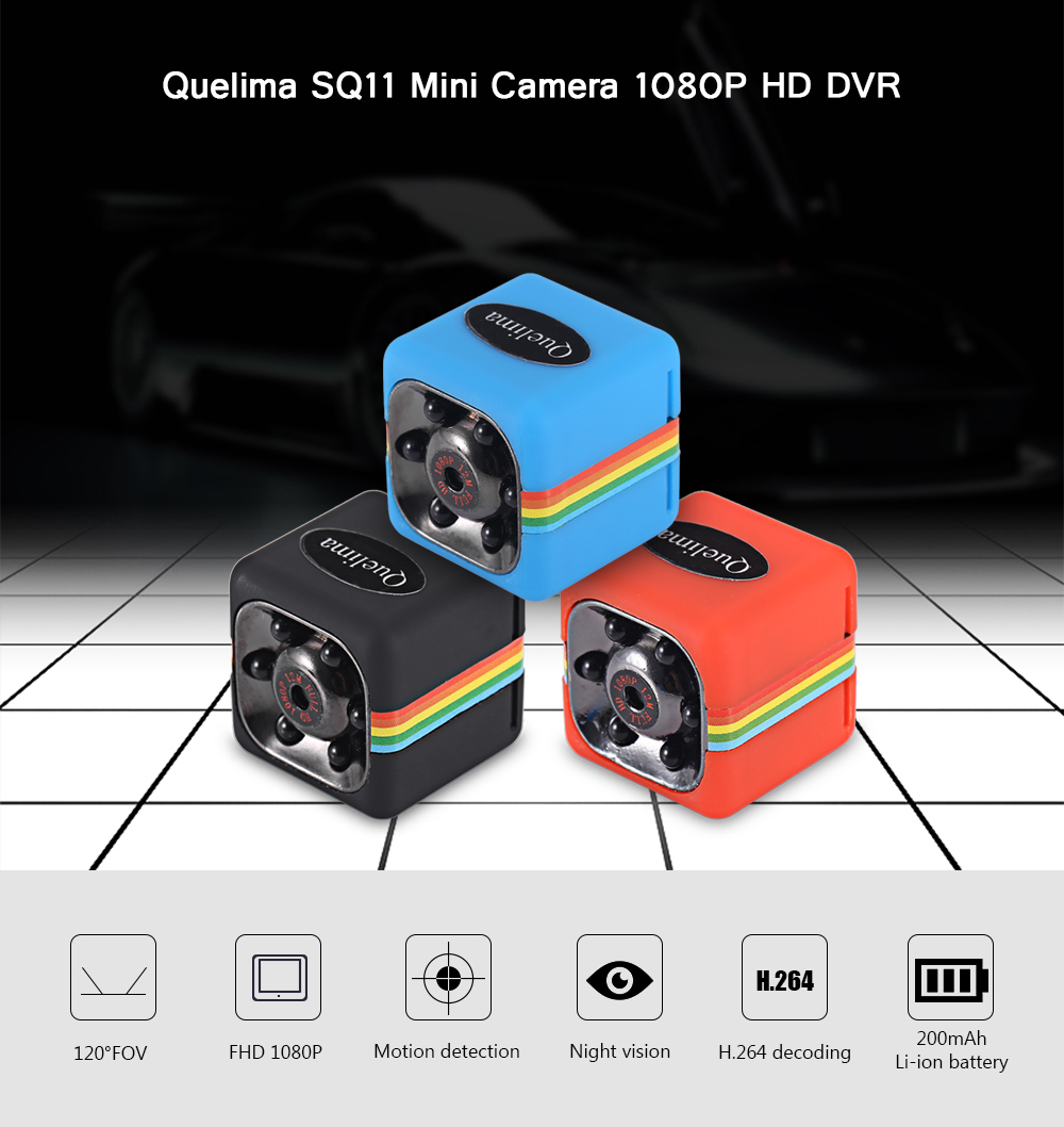Quelima SQ11 Mini Camera 1080P HD Camcorder with Night Vision