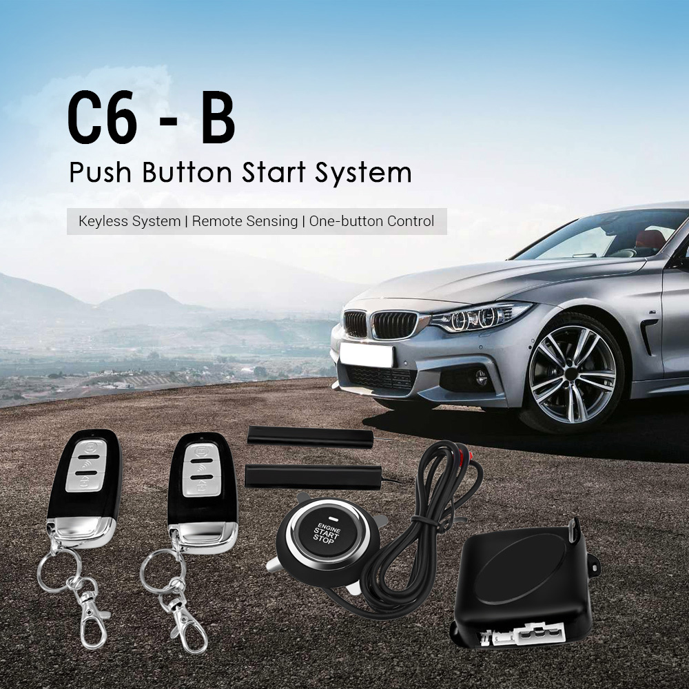C6 - B Push Button Start System Car Security Alarm Engine Starter